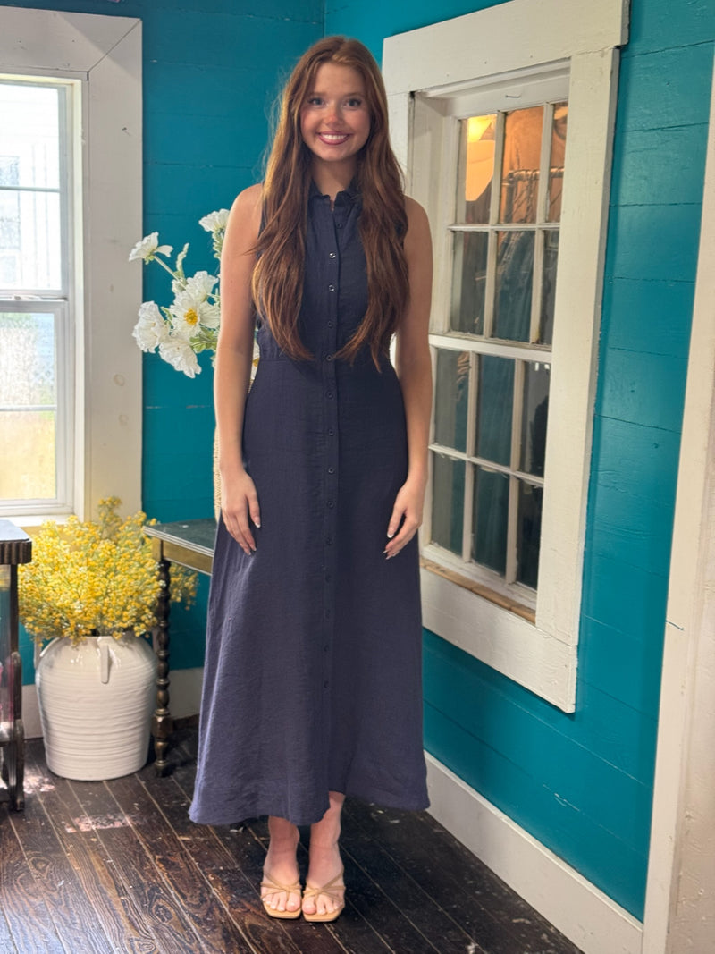 blue cactus dress Harlow Navy 2026_Bridesmaid Size:EU 41.5 Printed on both sides A-Line Long Sleeve Backless