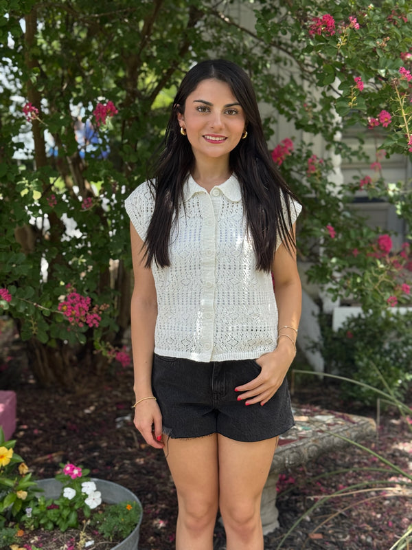 Kinsley Sweater Top -White