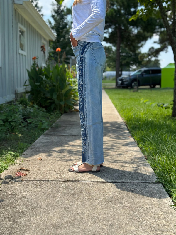 High Rise Wide Leg - Medium Blue