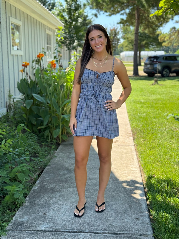 Lexi Black & White Check Mini Dress