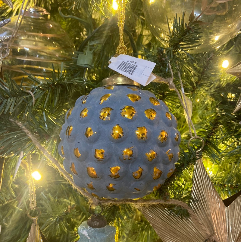 Round Embossed Glass Ball Ornament