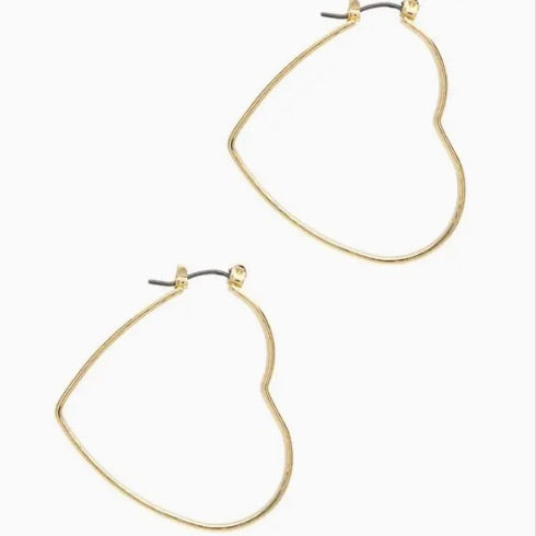 Gold Large Heart Hoop Earrings
