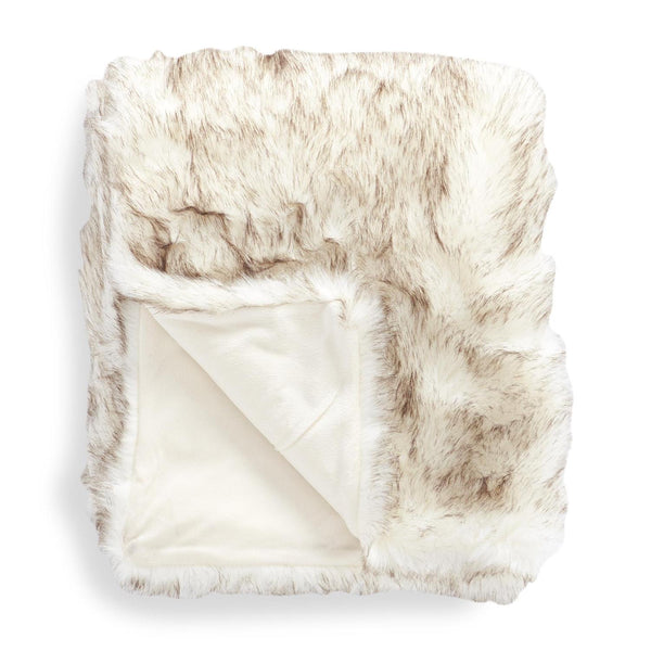 Ribbed Faux Fur Throw Blanket