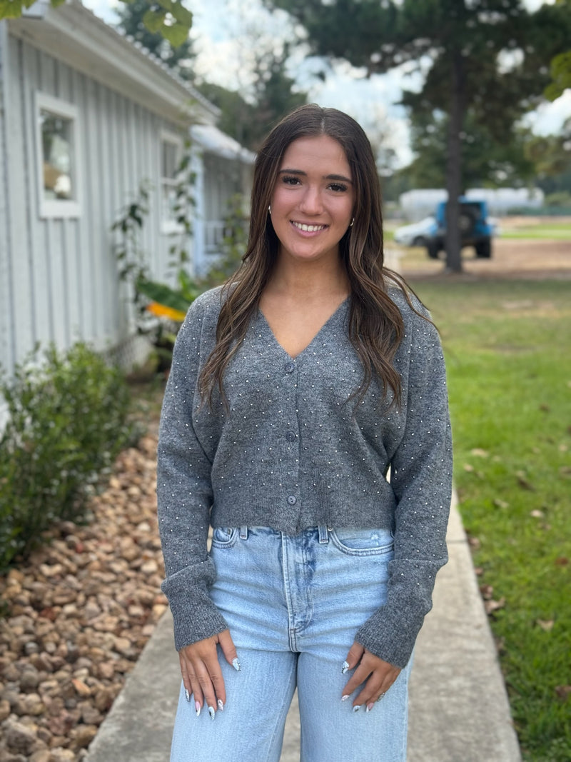 TESNI LONG SLEEVE V-NECK CARDIGAN