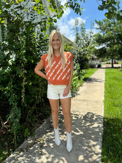 "GAMEDAY" Sequin V-Neck Sweater Vest