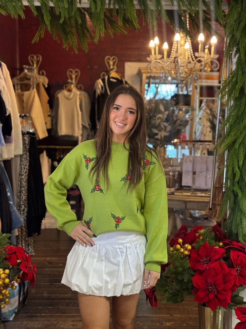 Jolly For Holly Pear Crew Neck Sweater