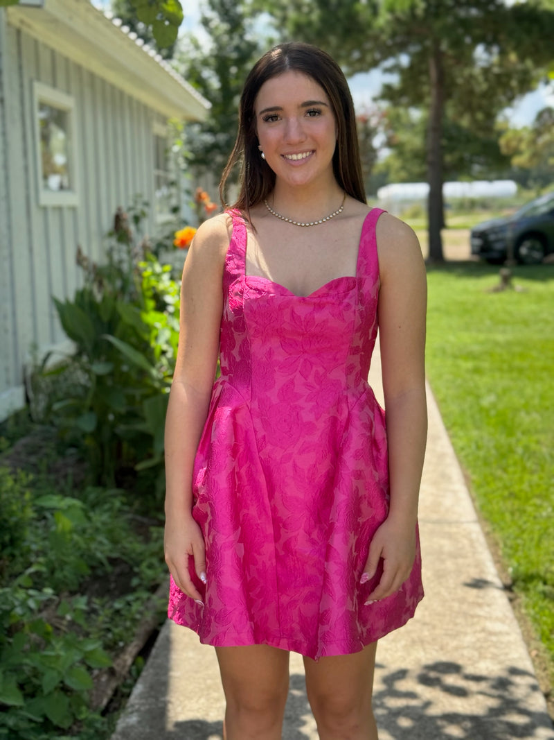 hot pink spring dress Staying Downtown Dress In Hot Pink M / hot-pink