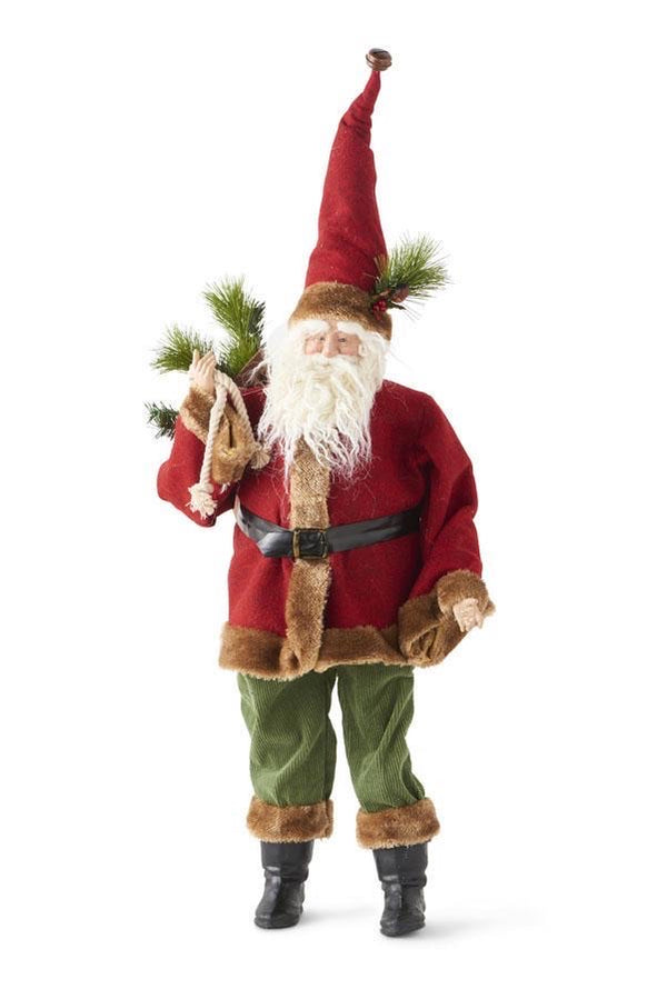 31 Inch Santa with Bag and Pine