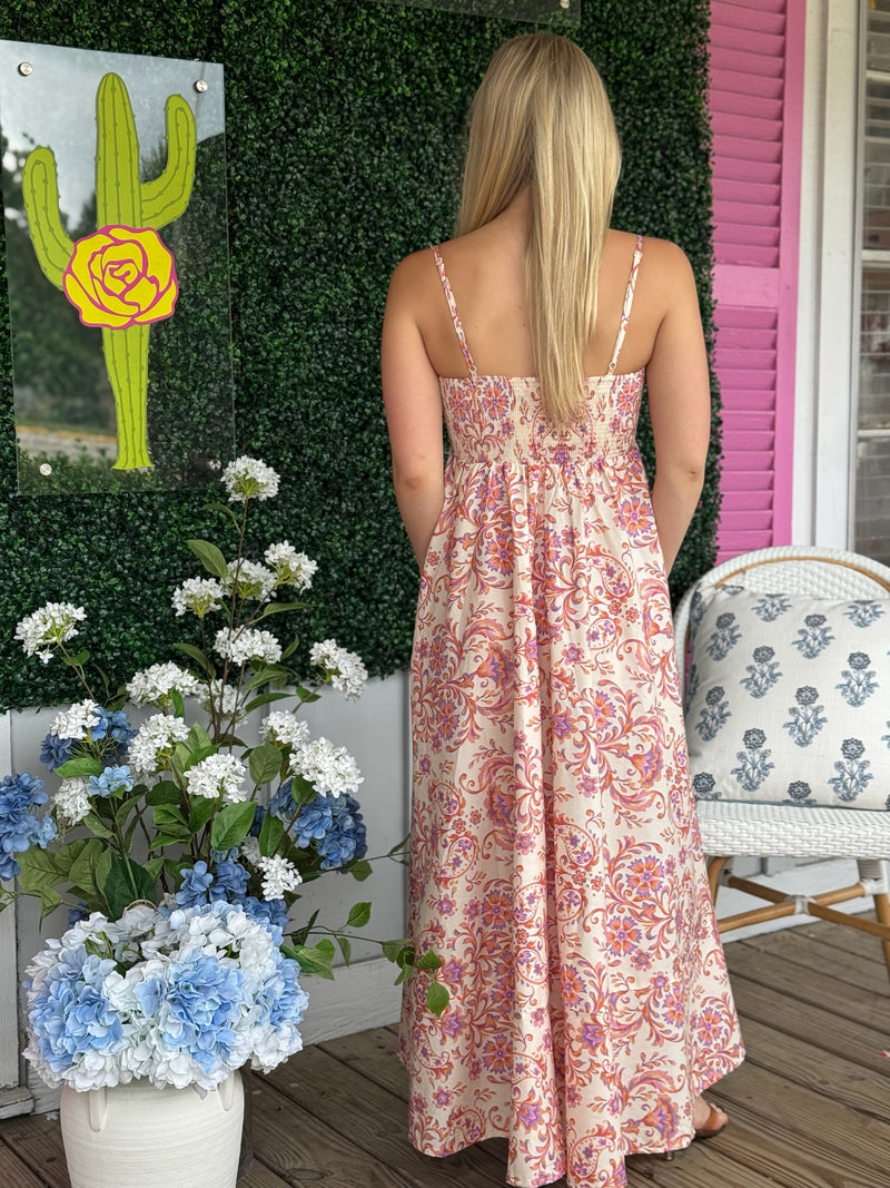 Darcy Cream and Apricot Dress M