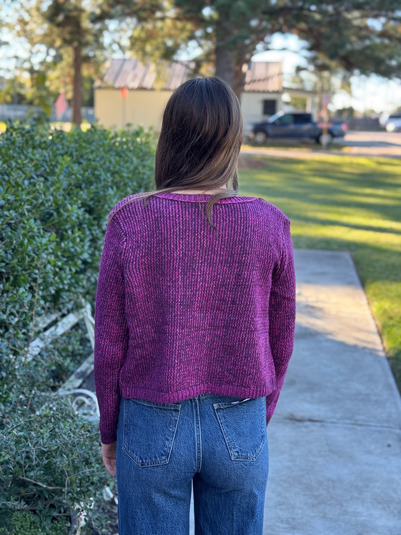 Emilia Sweater Jacket - Aubergine