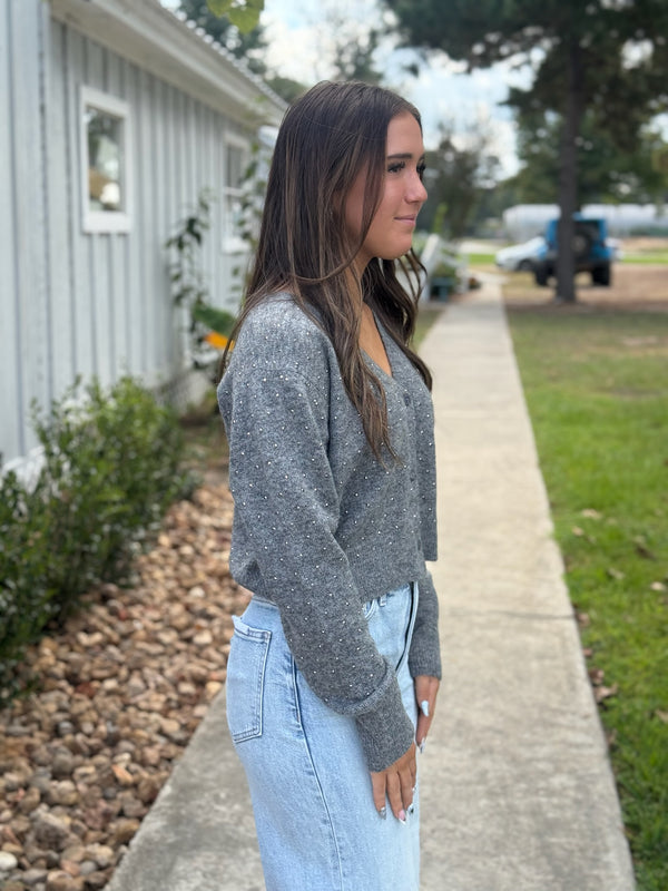 TESNI LONG SLEEVE V-NECK CARDIGAN