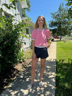 Navy Ruffle Shorts