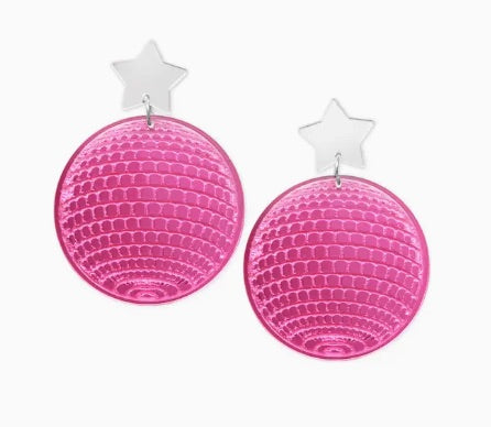 Pink Disco Ball Earrings