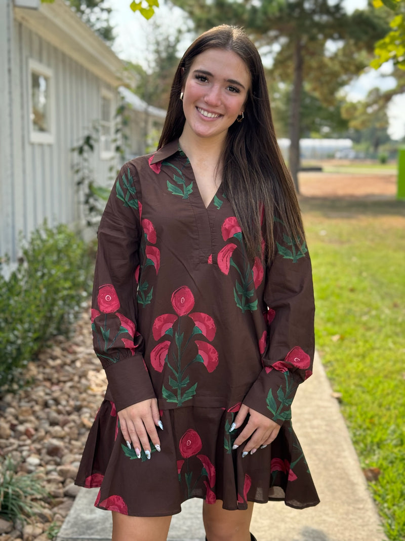 Fiona Brown Floral Dress