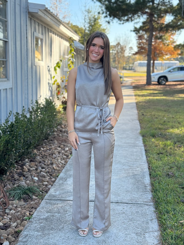 Alicia Waist Tie Top & Pants SET