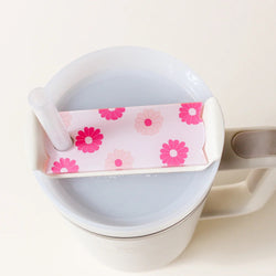 Tumbler Lid Tag - Darling Daisy Hot Pink