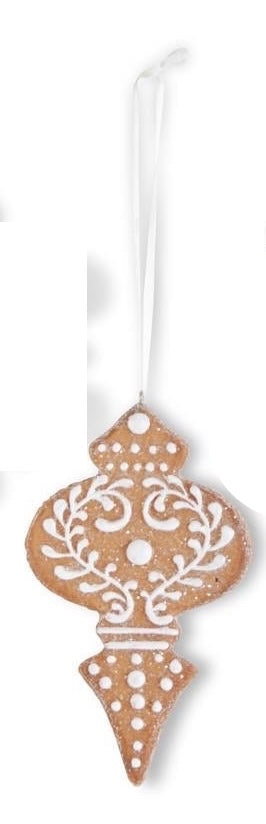 Brown Resin Glittered Gingerbread Ornament