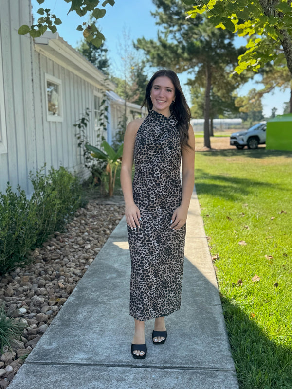 Kinsley Leopard Midi Dress