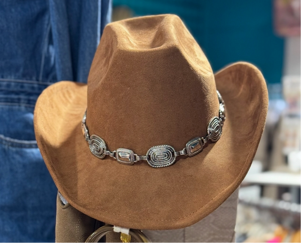 Oval Coin Belt Cowboy Hat