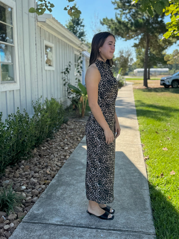 Kinsley Leopard Midi Dress