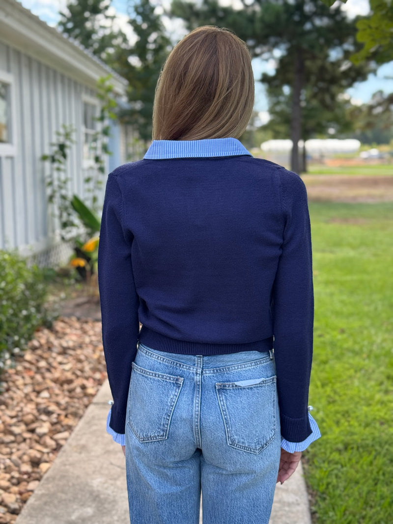 Evelyn Collared Knit Top