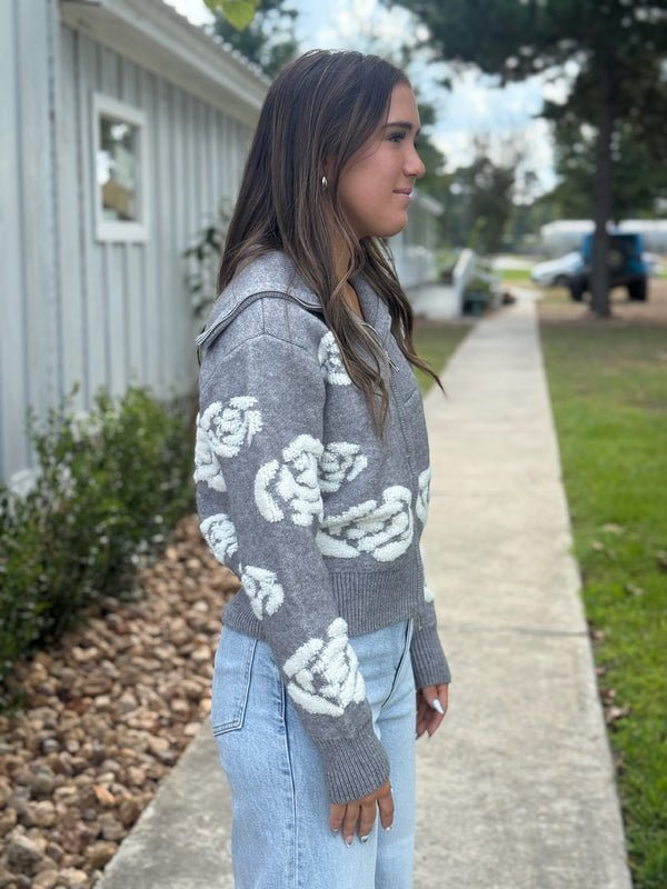 RUMDUOL LONG SLEEVE TROYER NECK CARDIGAN