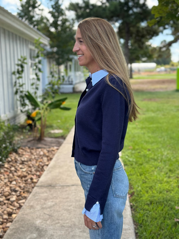 Evelyn Collared Knit Top