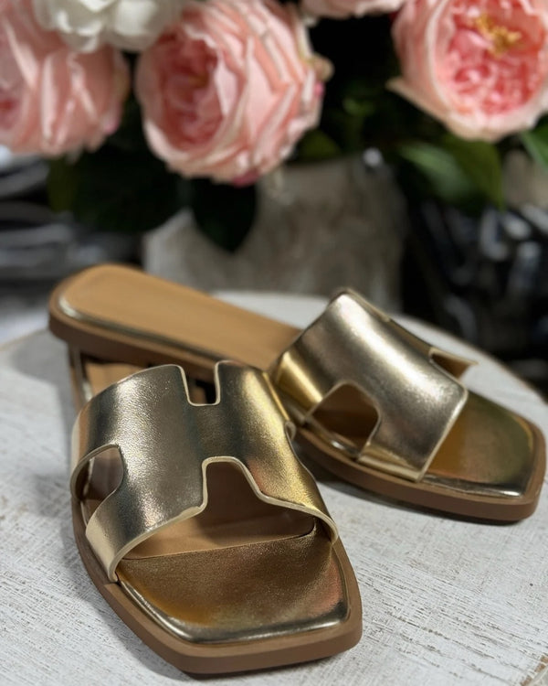 Knit Sandals Gold