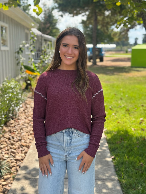 BLANKET STITCH SWEATSHIRT