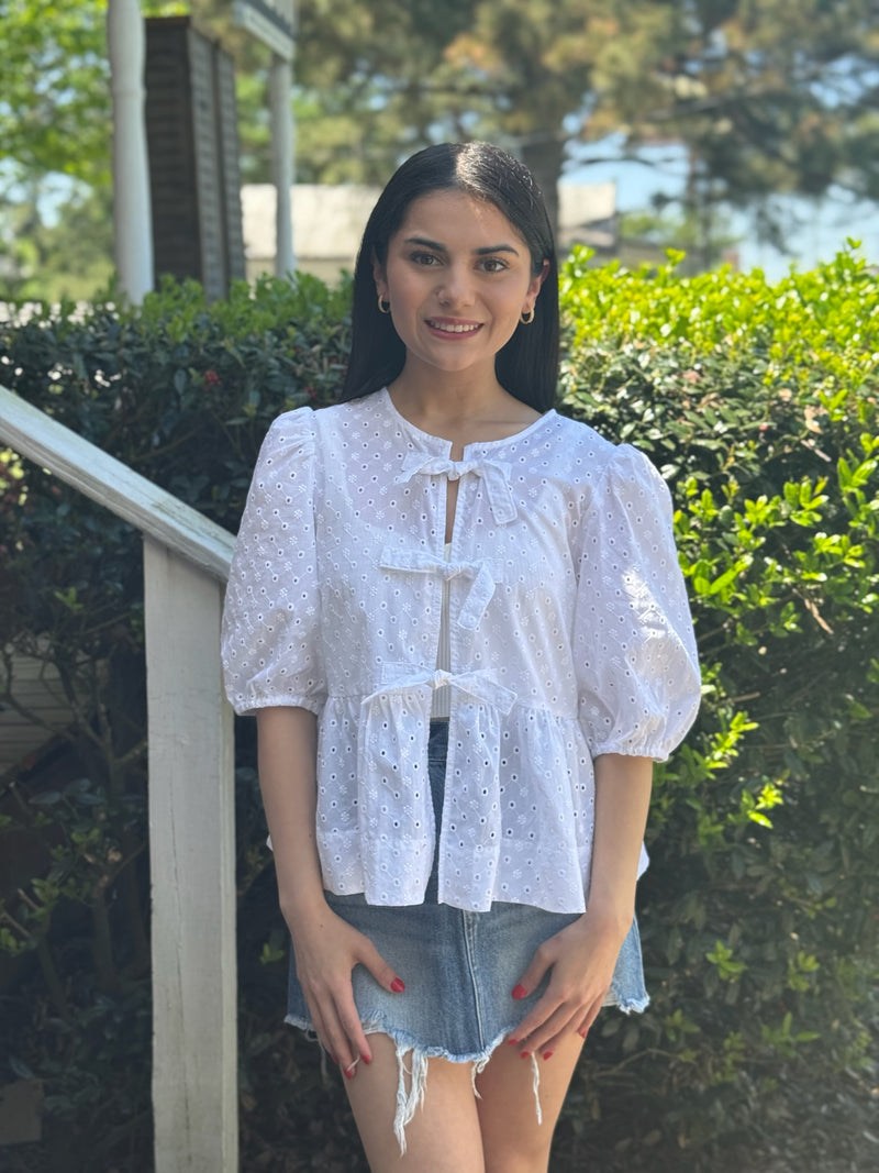 Anna Distressed Mini Denim Skirt