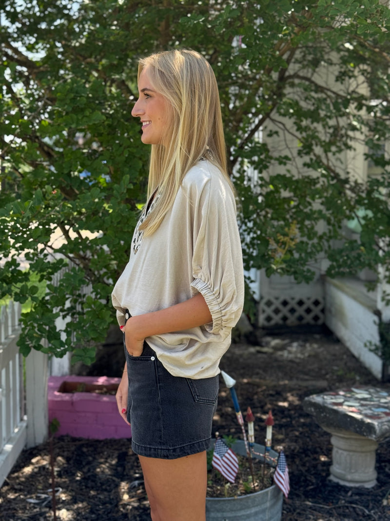 Saige High Rise A-Line Short - Glamour