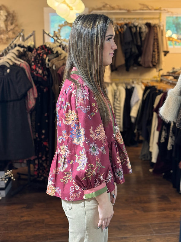 Samantha Burgundy Top