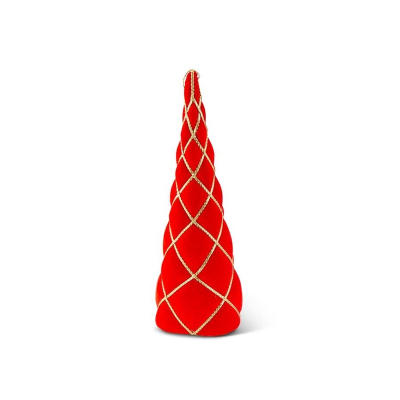 Red Velvet with Gold Braid Cone Tree