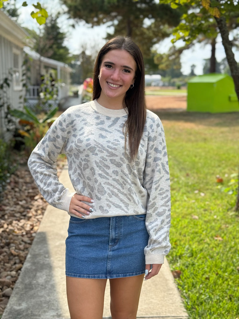 MAISIE FINE GAUGE ANIMAL CREWNECK