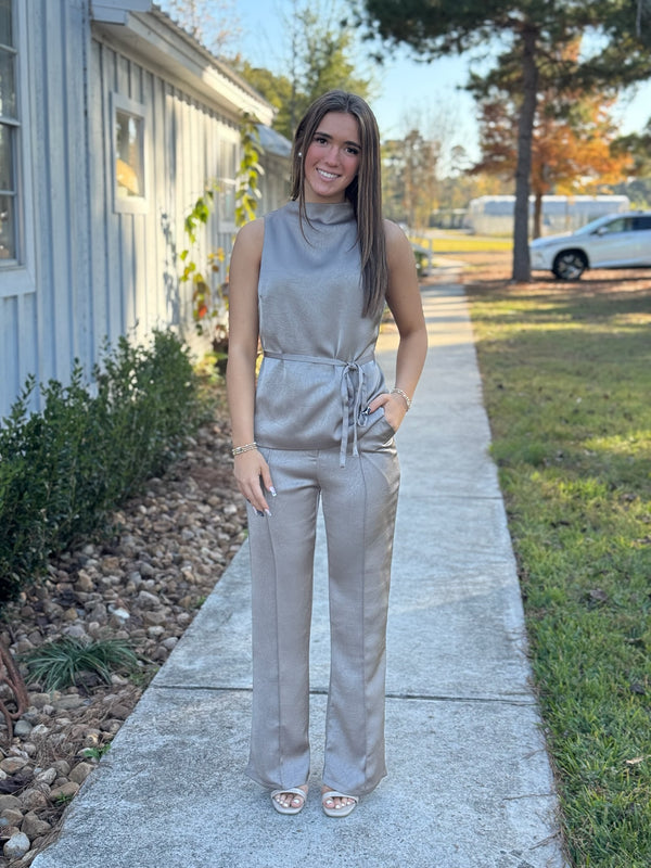 Alicia Waist Tie Top & Pants SET