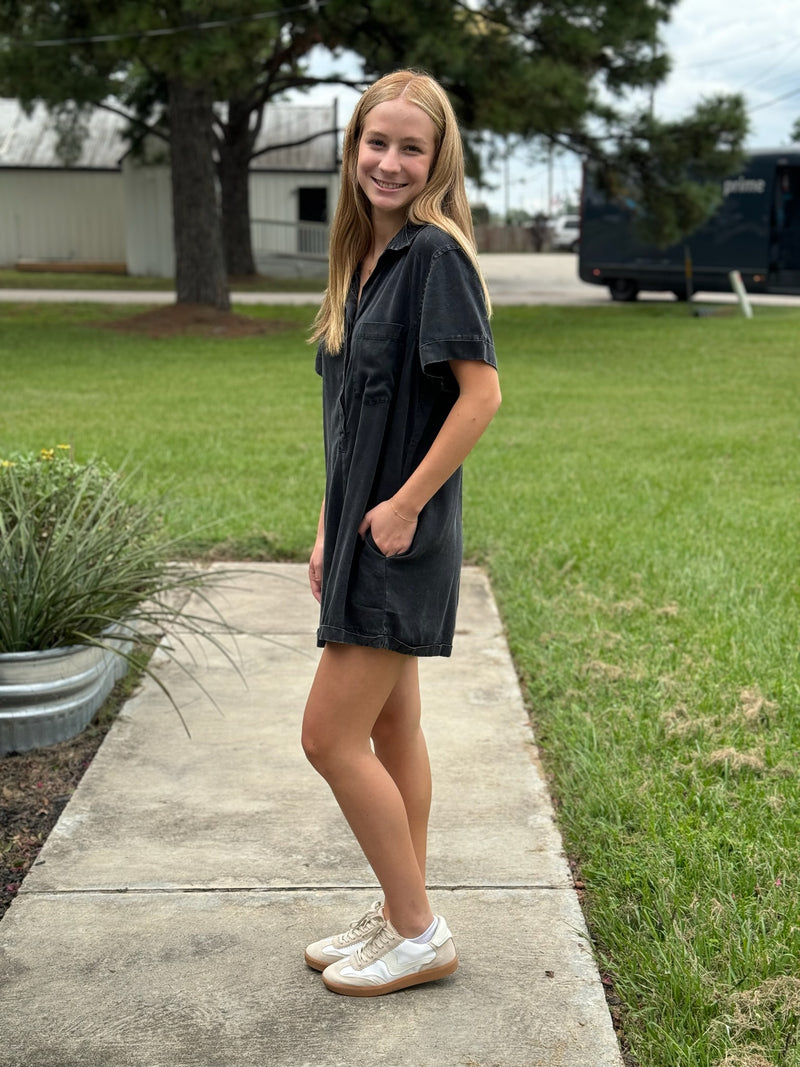 Sadie Washed Denim Romper