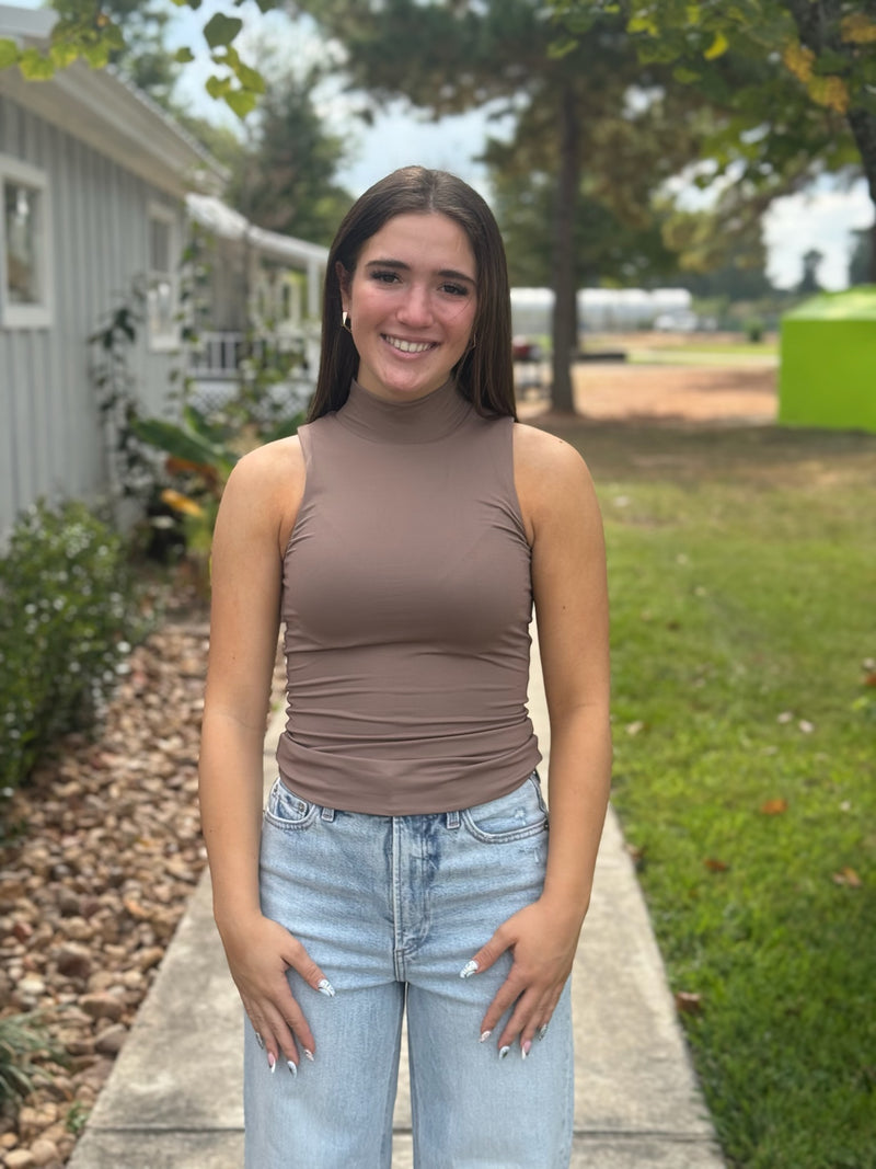 MIKA SLEEVELESS MOCK NECK TOP