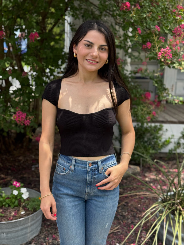 Lainey Black Top