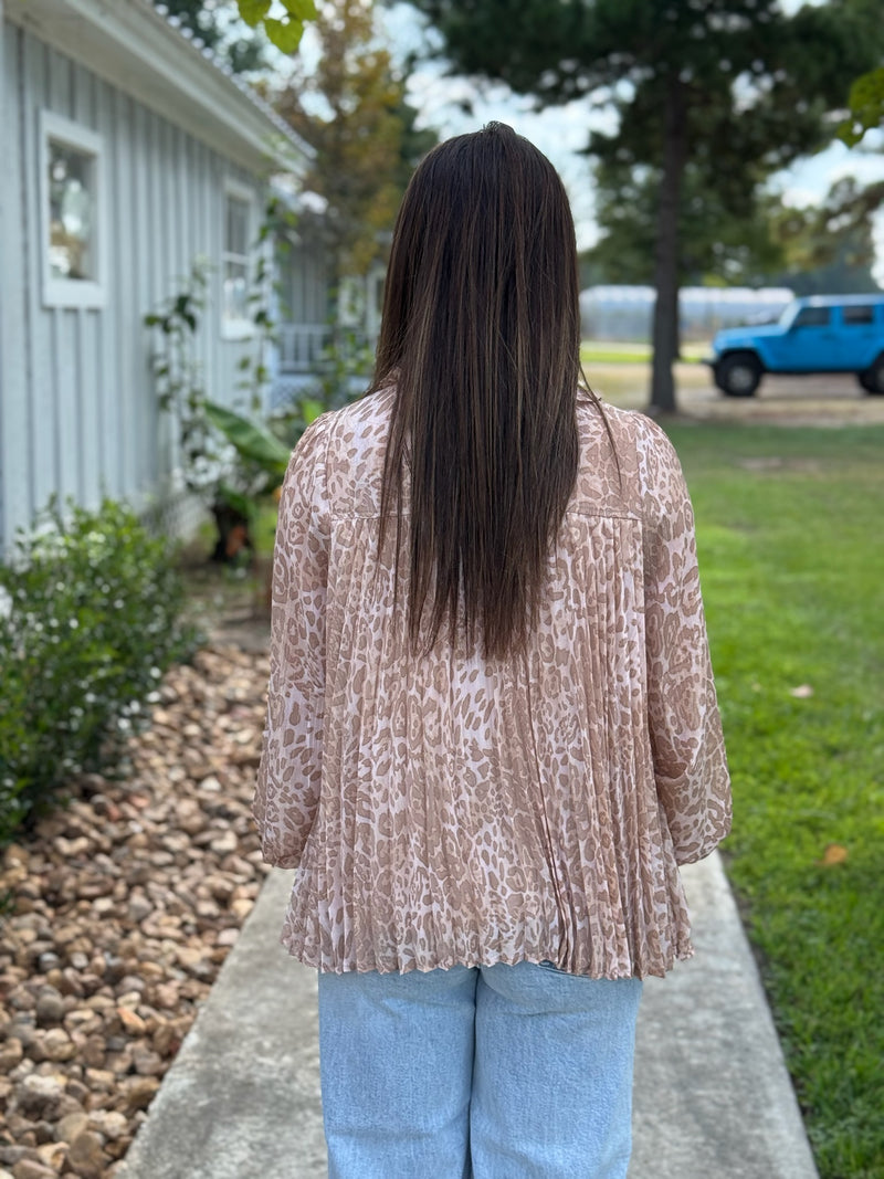 Kinsley Blush Animal Print Blouse