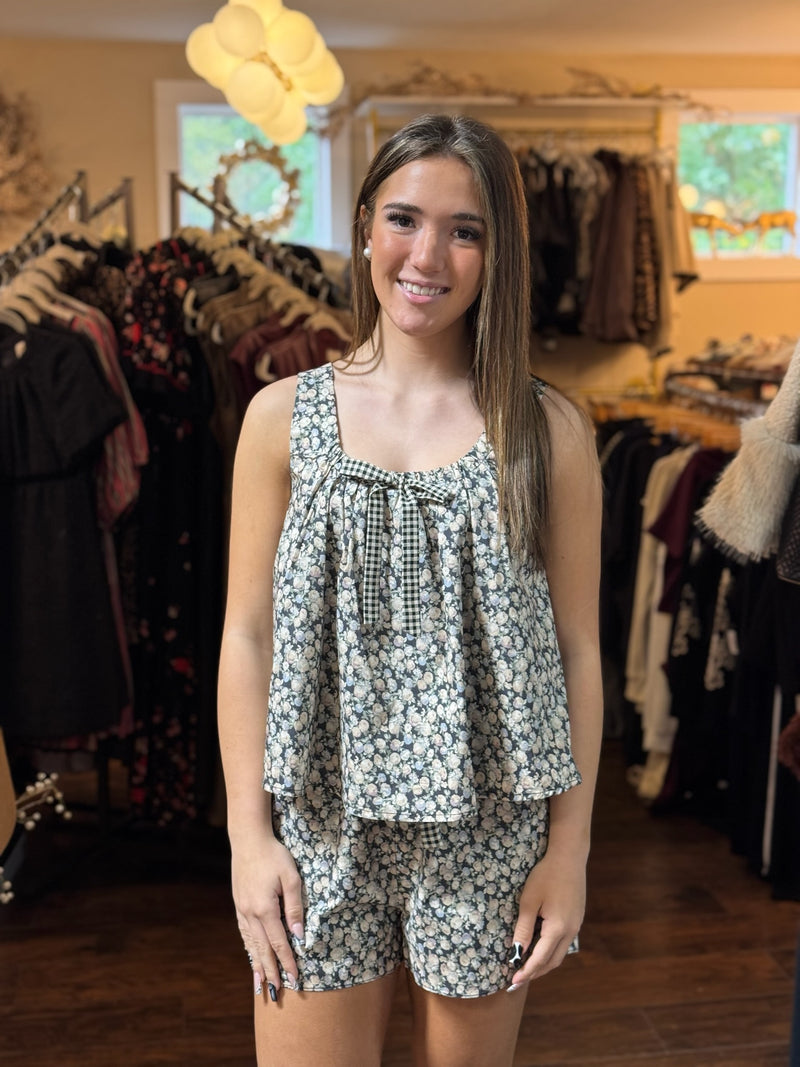 Kyndal Black Floral Top