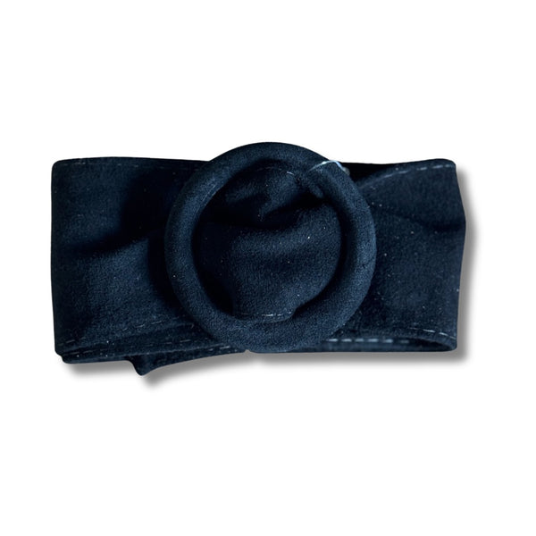 Iris Circle Buckle Suede Belt