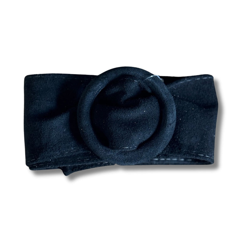 Iris Circle Buckle Suede Belt