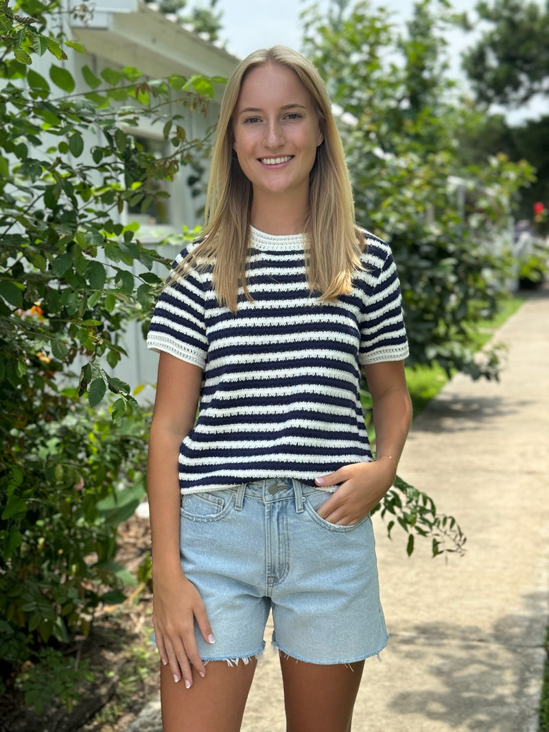 Striped Crochet Knitted Top