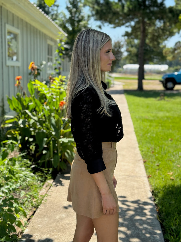 Gisele Lace Blouse - Black