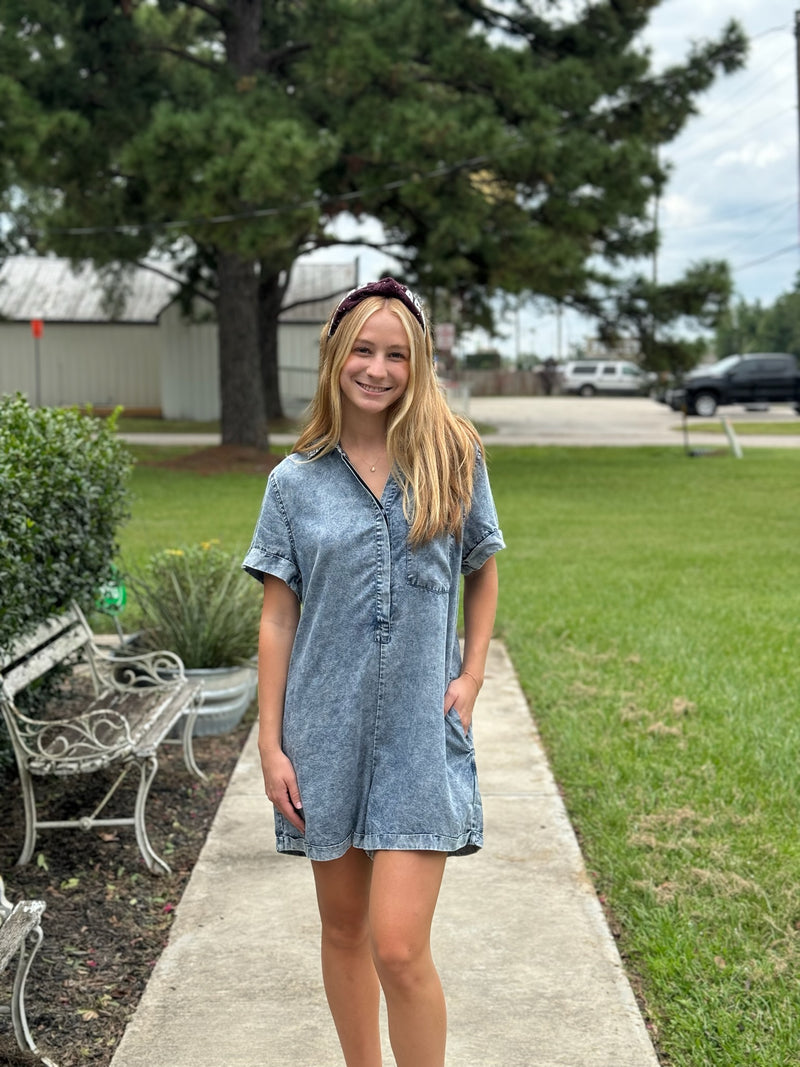 Avery Denim Romper