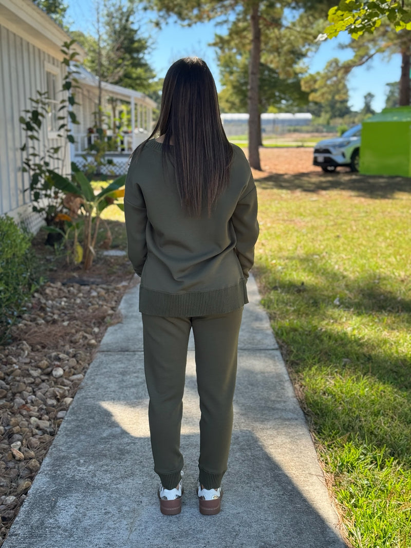 JOSELLE SOFT KNIT SWEATER RIB DRAWSTRING