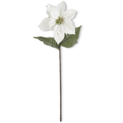 28 Inch White Poinsettia Stem