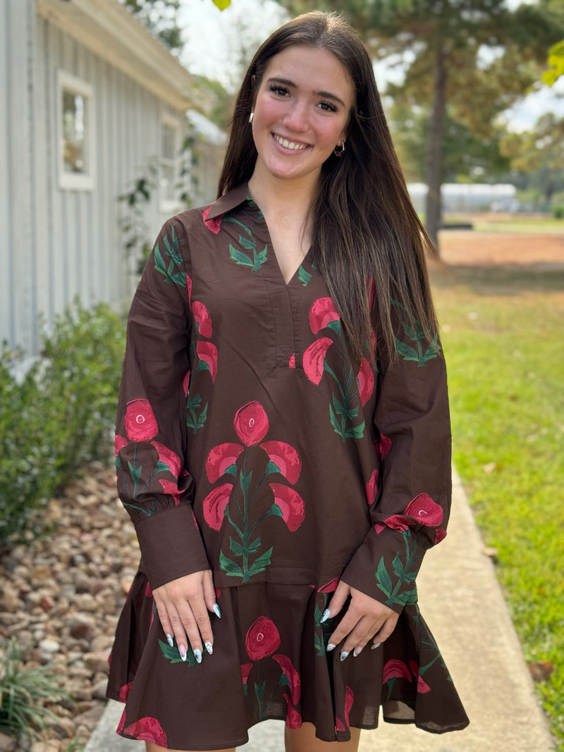 Fiona Brown Floral Dress