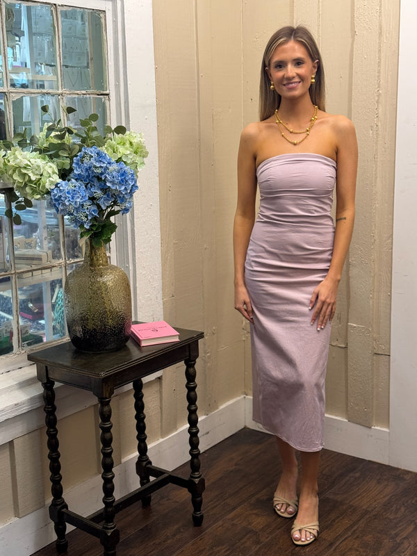NAOMI STRAPLESS DRESS - Violet