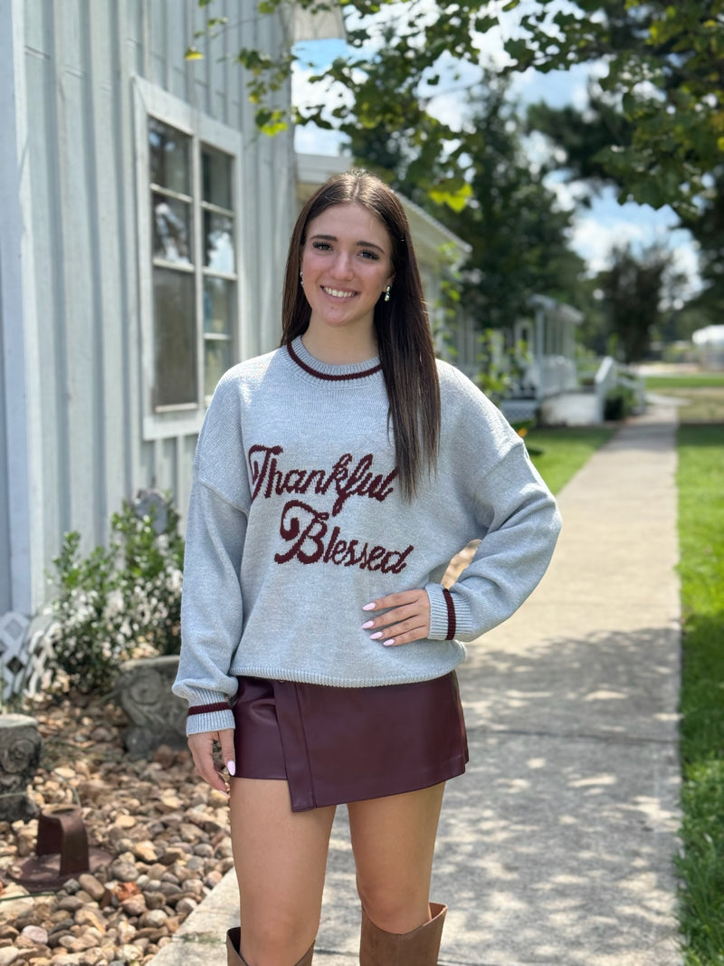 "Thankful & Blessed" Crew Neck